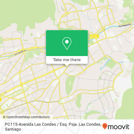 PC115-Avenida Las Condes / Esq. Psje. Las Condes map