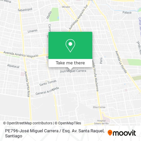 PE796-José Miguel Carrera / Esq. Av. Santa Raquel map