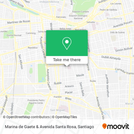 Marina de Gaete & Avenida Santa Rosa map