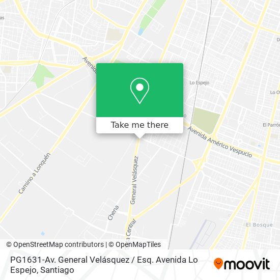 PG1631-Av. General Velásquez / Esq. Avenida Lo Espejo map