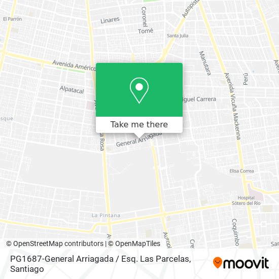 Mapa de PG1687-General Arriagada / Esq. Las Parcelas