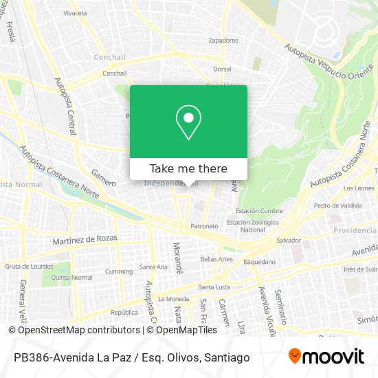 PB386-Avenida La Paz / Esq. Olivos map
