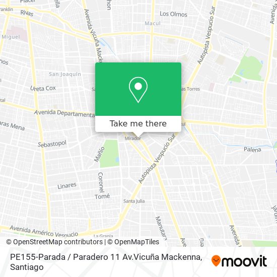 Mapa de PE155-Parada / Paradero 11 Av.Vicuña Mackenna