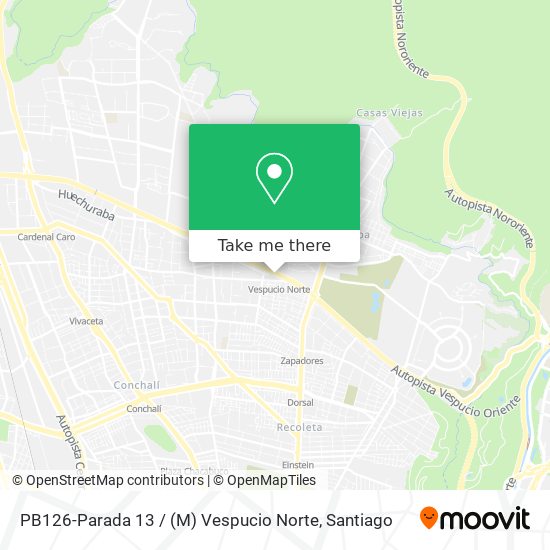 PB126-Parada 13 / (M) Vespucio Norte map