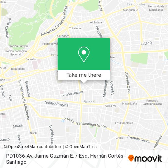 PD1036-Av. Jaime Guzmán E. / Esq. Hernán Cortés map