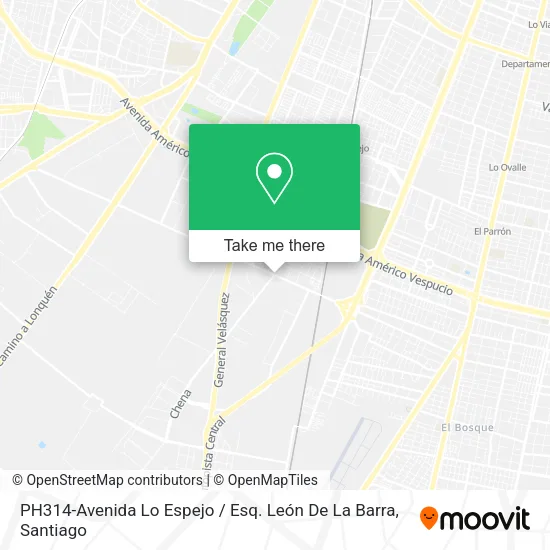 PH314-Avenida Lo Espejo / Esq. León De La Barra map