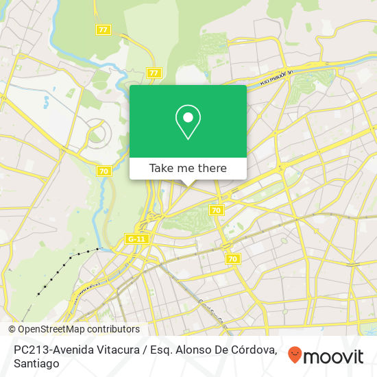 Mapa de PC213-Avenida Vitacura / Esq. Alonso De Córdova