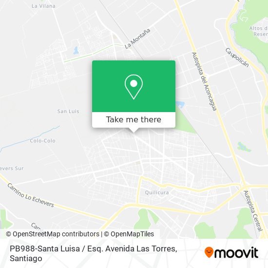 PB988-Santa Luisa / Esq. Avenida Las Torres map