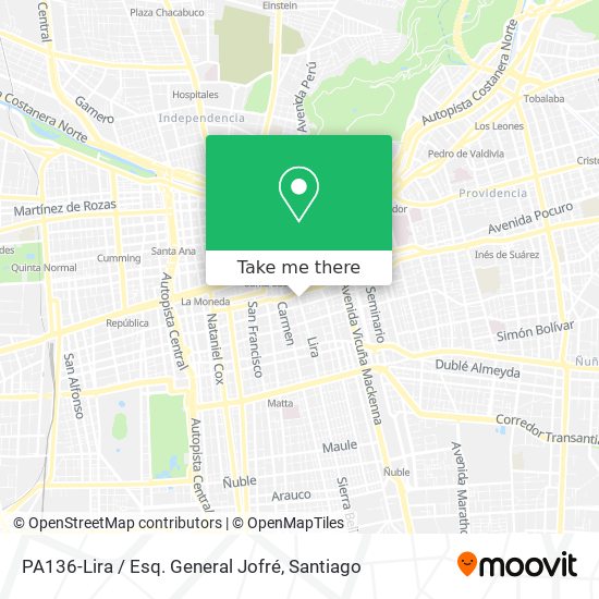 Mapa de PA136-Lira / Esq. General Jofré