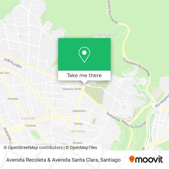 Avenida Recoleta & Avenida Santa Clara map