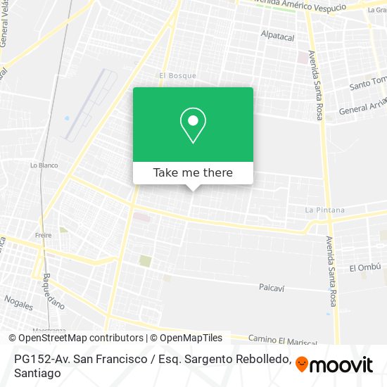 Mapa de PG152-Av. San Francisco / Esq. Sargento Rebolledo