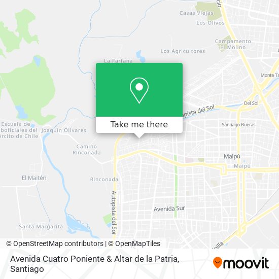 Avenida Cuatro Poniente & Altar de la Patria map