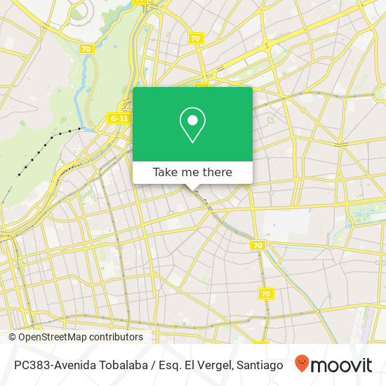 PC383-Avenida Tobalaba / Esq. El Vergel map
