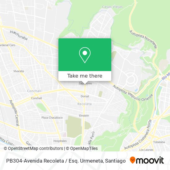 PB304-Avenida Recoleta / Esq. Urmeneta map