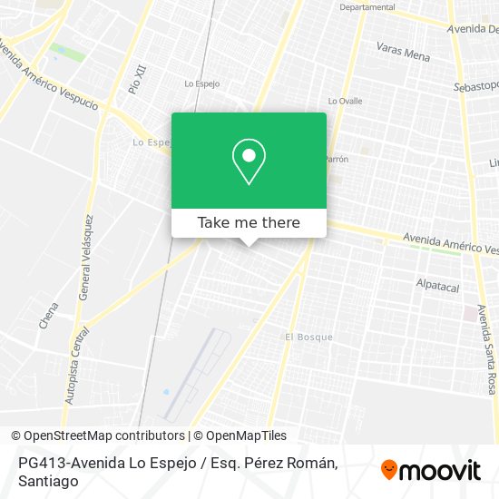 PG413-Avenida Lo Espejo / Esq. Pérez Román map