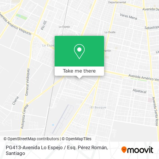 Mapa de PG413-Avenida Lo Espejo / Esq. Pérez Román