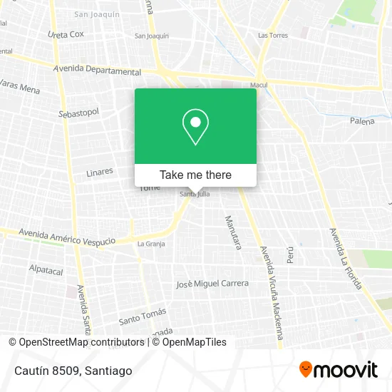 Cautín 8509 map