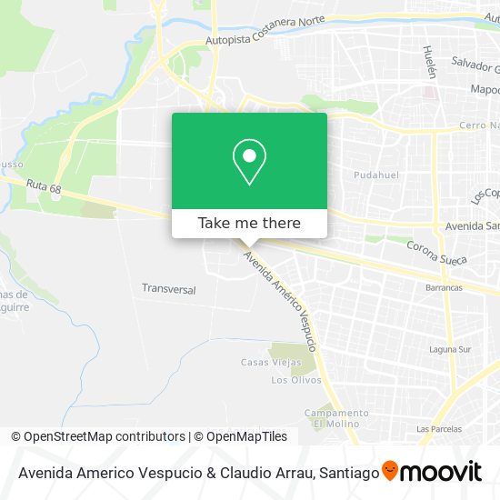 Avenida Americo Vespucio & Claudio Arrau map