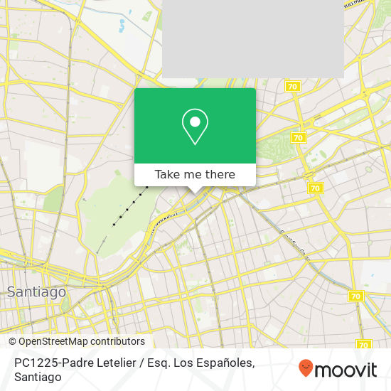 PC1225-Padre Letelier / Esq. Los Españoles map