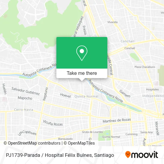 PJ1739-Parada / Hospital Félix Bulnes map
