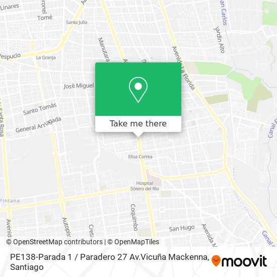 Mapa de PE138-Parada 1 / Paradero 27 Av.Vicuña Mackenna