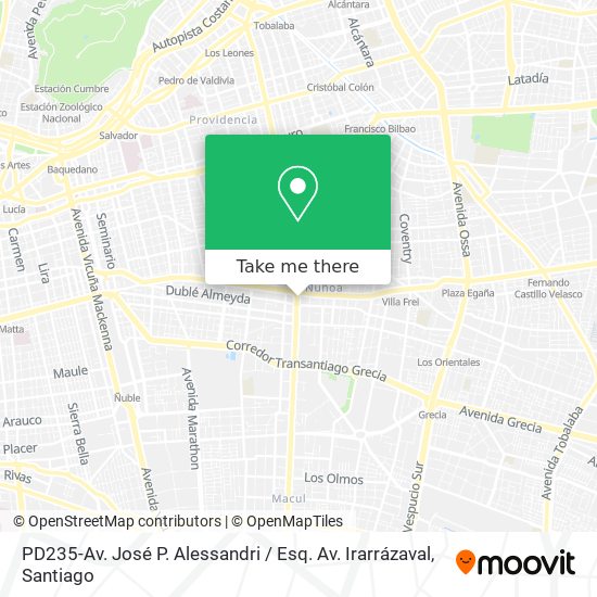 PD235-Av. José P. Alessandri / Esq. Av. Irarrázaval map