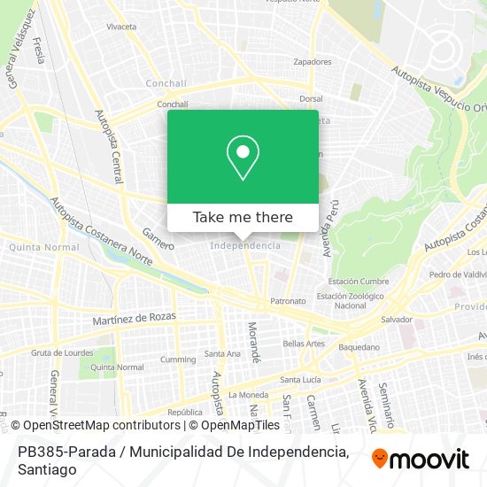 PB385-Parada / Municipalidad De Independencia map