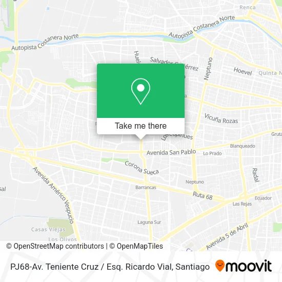 PJ68-Av. Teniente Cruz / Esq. Ricardo Vial map