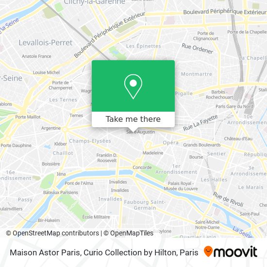 Mapa Maison Astor Paris, Curio Collection by Hilton