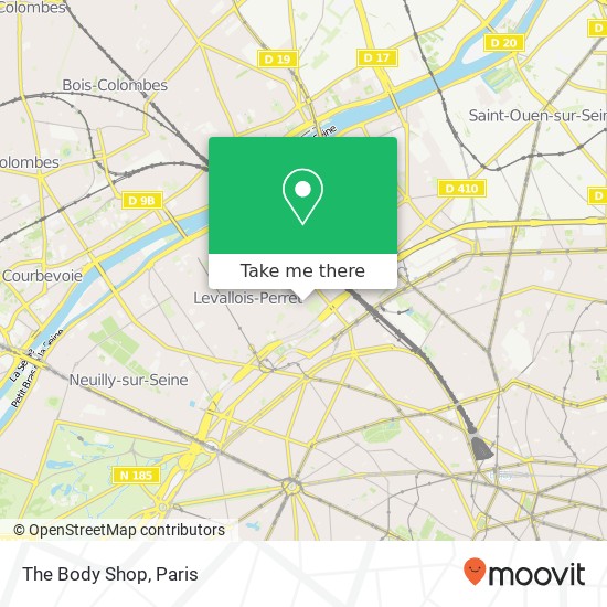 The Body Shop map