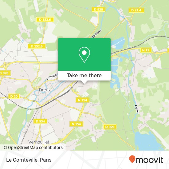 Le Comteville map