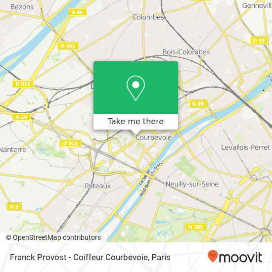 Franck Provost - Coiffeur Courbevoie map