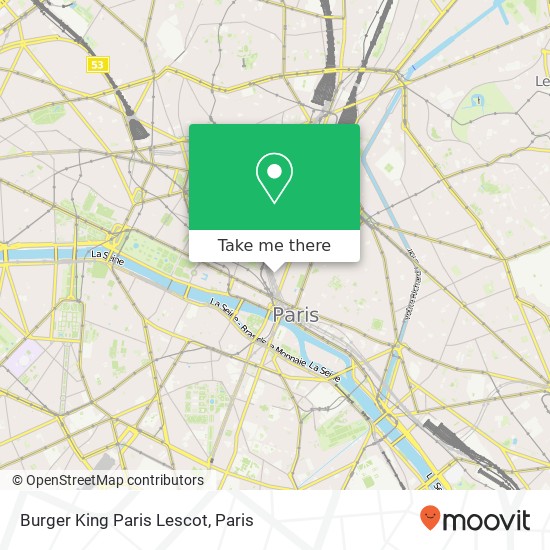 Burger King Paris Lescot map