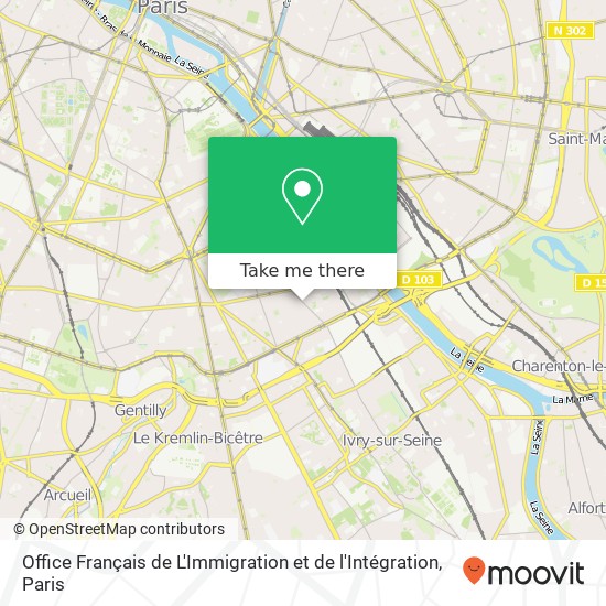Office Français de L'Immigration et de l'Intégration map
