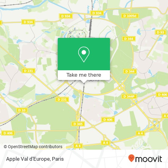 Apple Val d’Europe map
