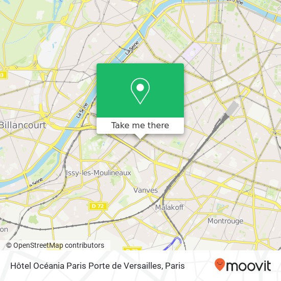Hôtel Océania Paris Porte de Versailles map