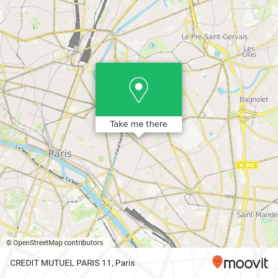 CREDIT MUTUEL PARIS 11 map