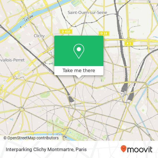 Mapa Interparking Clichy Montmartre