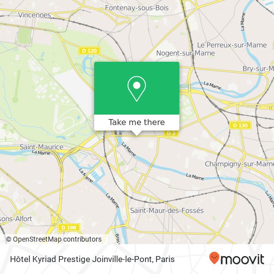 Mapa Hôtel Kyriad Prestige Joinville-le-Pont