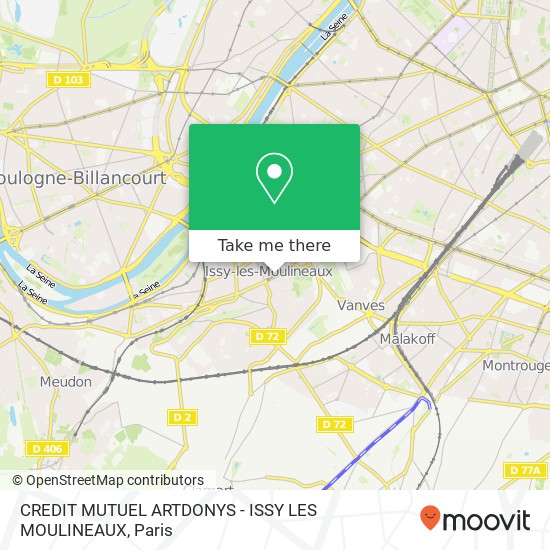 CREDIT MUTUEL ARTDONYS - ISSY LES MOULINEAUX map