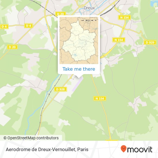 Mapa Aerodrome de Dreux-Vernouillet