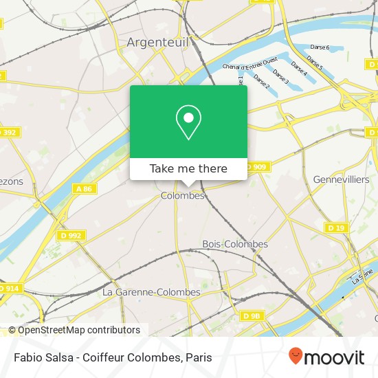 Mapa Fabio Salsa - Coiffeur Colombes