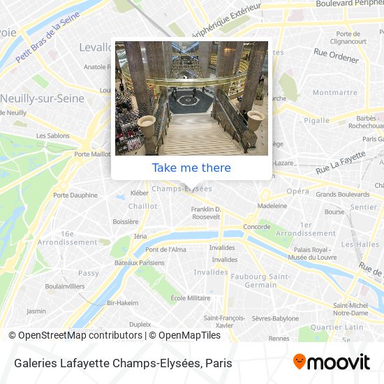 The Galeries Lafayette map - Map of The Galeries Lafayette (France)