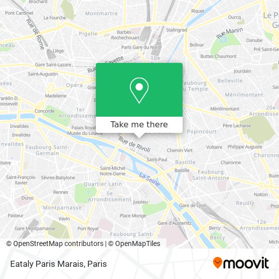 Mapa Eataly Paris Marais