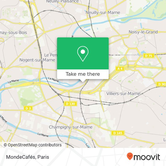 MondeCafés map