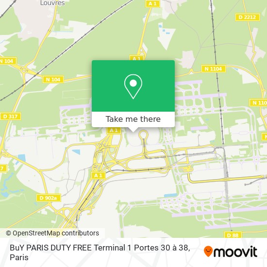 Mapa BuY PARIS DUTY FREE 
Terminal 1 Portes 30 à 38
