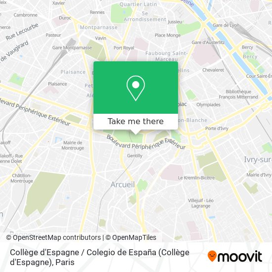 Mapa Collège d'Espagne / Colegio de España