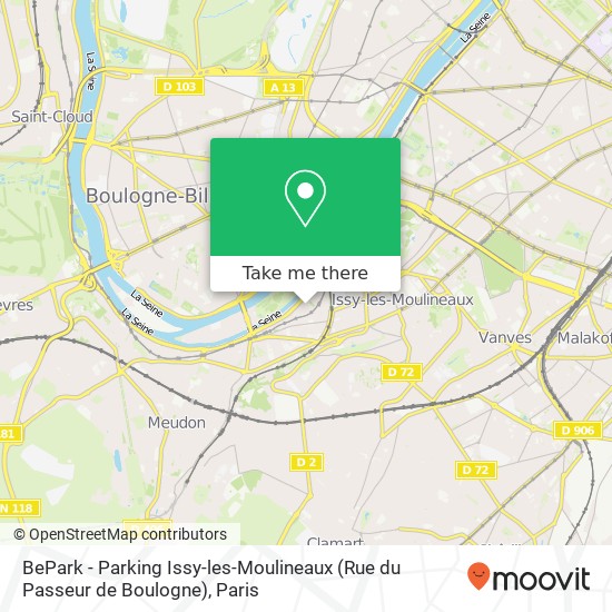 BePark - Parking Issy-les-Moulineaux (Rue du Passeur de Boulogne) map