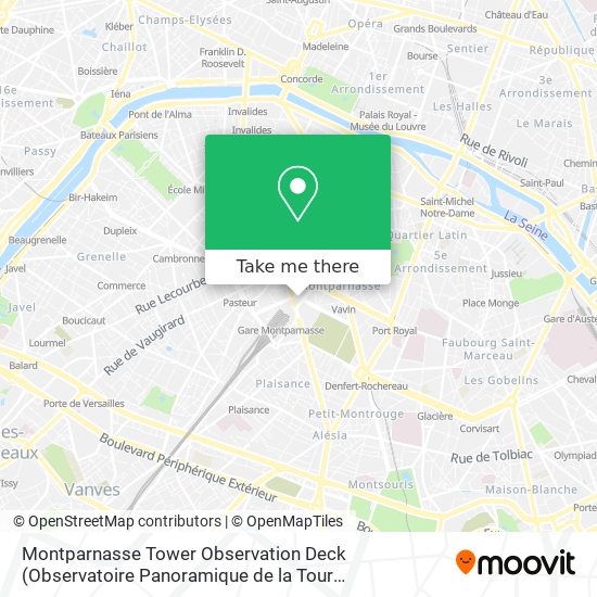 Mapa Montparnasse Tower Observation Deck (Observatoire Panoramique de la Tour Montparnasse)