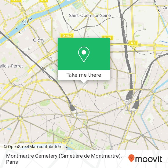 Mapa Montmartre Cemetery (Cimetière de Montmartre)